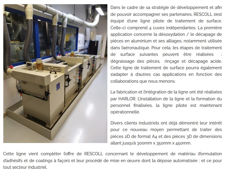 HARLOR PLASTIC - LIGNE DE TRAITEMENT DE SURFACE SUR MESURE